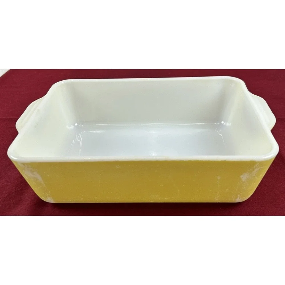 Vintage PYREX Sunny Lemon Yellow Casserole Refrigerator Dish #0503 USA SEE DESCR